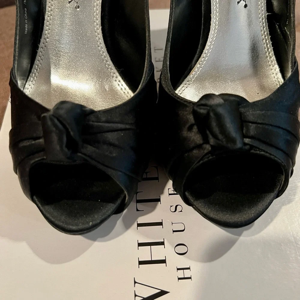 WHBM satin peep toe pumps - Picture 6 of 11